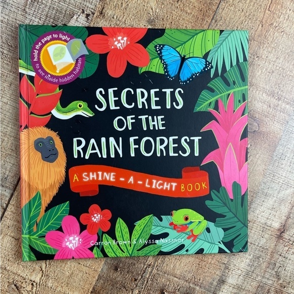 Usborne Shine A Light Secrets of the Rainforest Hardcover Children's Book Jungle - Picture 1 of 5